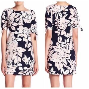 Eliza J Elbow Tie Sleeve floral Shift Dress